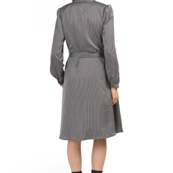 Avec Les Filles Striped Midi Robe Wrap Dress Size S - Picture 3 of 7